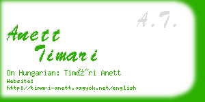 anett timari business card